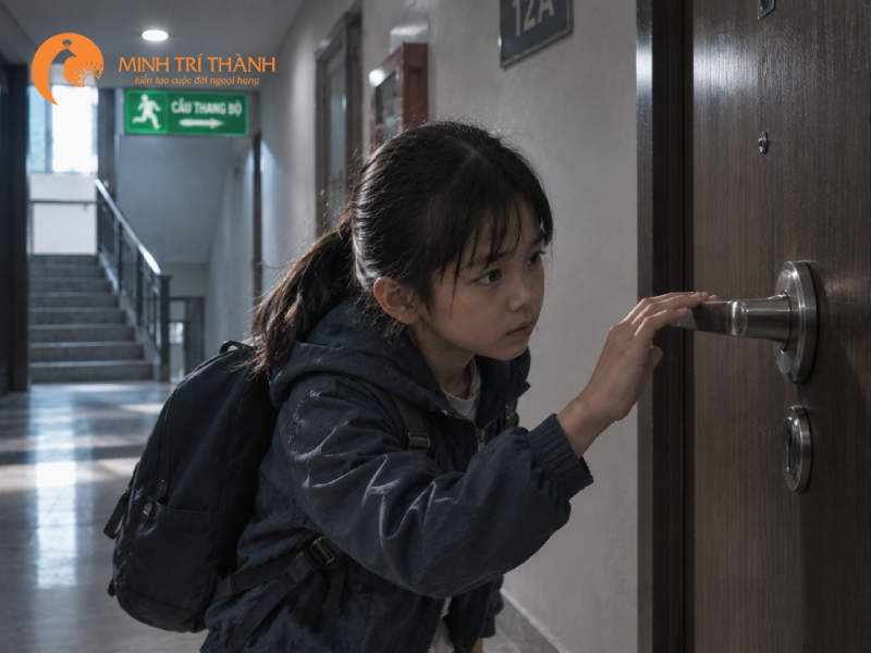 hướng dẫn trẻ thoát hiểm khi có cháy tại trường học, chung cư và nhà ống